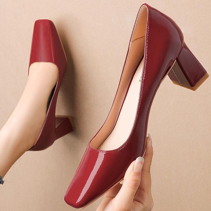 Dress Shoes 2021 Autumn Leather Women 6cm High Heels Block Low Square Toe Green Pumps Lady Burgundy Party OL Prom Chunky Classic
Dress Shoes 2021 Autumn Leather Women 6cm High Heels Block Low Square Toe Green Pumps Lady Burgundy Party OL Prom Chunky Classic