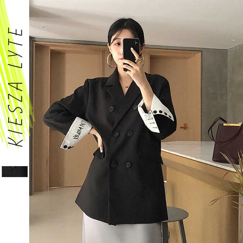 Arrival Women Black Blazer Fashion Business OL Long Botton Sleeve Letter Notched Suit Jacket Female 210608
Arrival Women Black Blazer Fashion Business OL Long Botton Sleeve Letter Notched Suit Jacket Female 210608