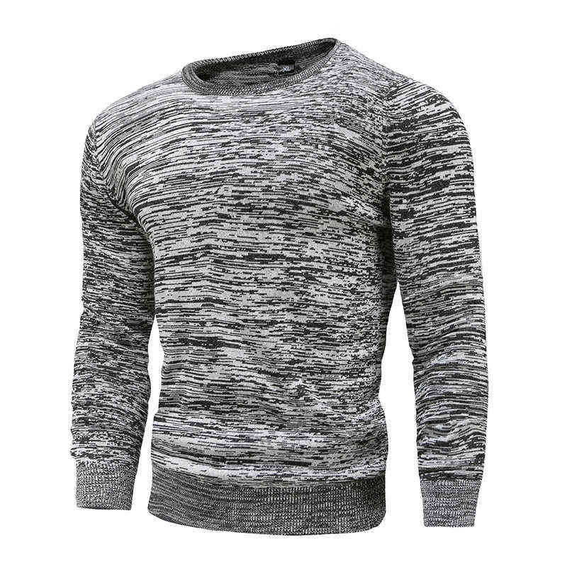 Cotton Pullover O-neck Men's Sweater Fashion Solid Color High Quality Winter Slim Sweaters Men Navy Knitwear 211221wtt