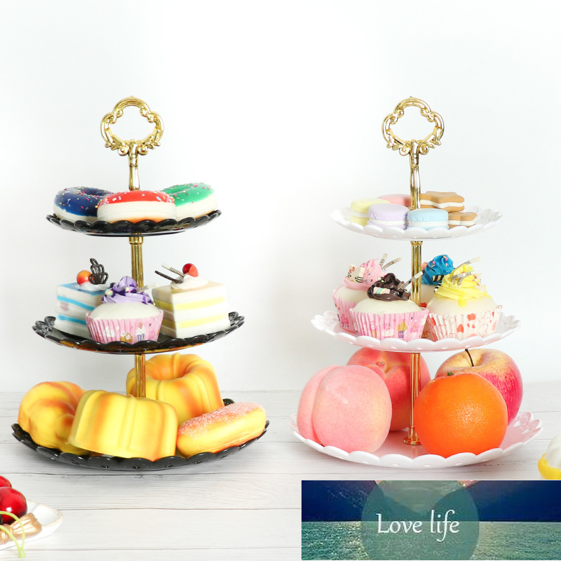 3-Tier Tray Holiday Party 3-Tier Fruit Tray Dessert Candy Tray Cake Stand Self Display Home Table Decoration Plastic Plates Factory price expert desig