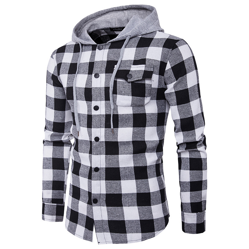 2021 Fashion Men Black White Plaid Autumn New Men's Long Sleeve Shirts Man Casual Hooded Shirt Chemise Koszule Pm1k, Black red
2021 Fashion Men Black White Plaid Autumn New Men's Long Sleeve Shirts Man Casual Hooded Shirt Chemise Koszule Pm1k, Black red