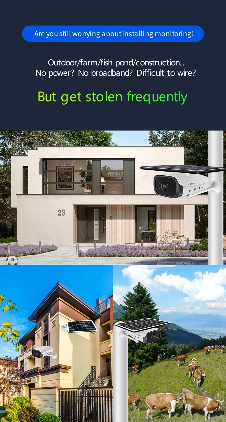 2MP Wifi Solar Surveillance Camera Home HD 1080P Night Vision Two-way Intercom Wireless Surveillance Monitor 2021