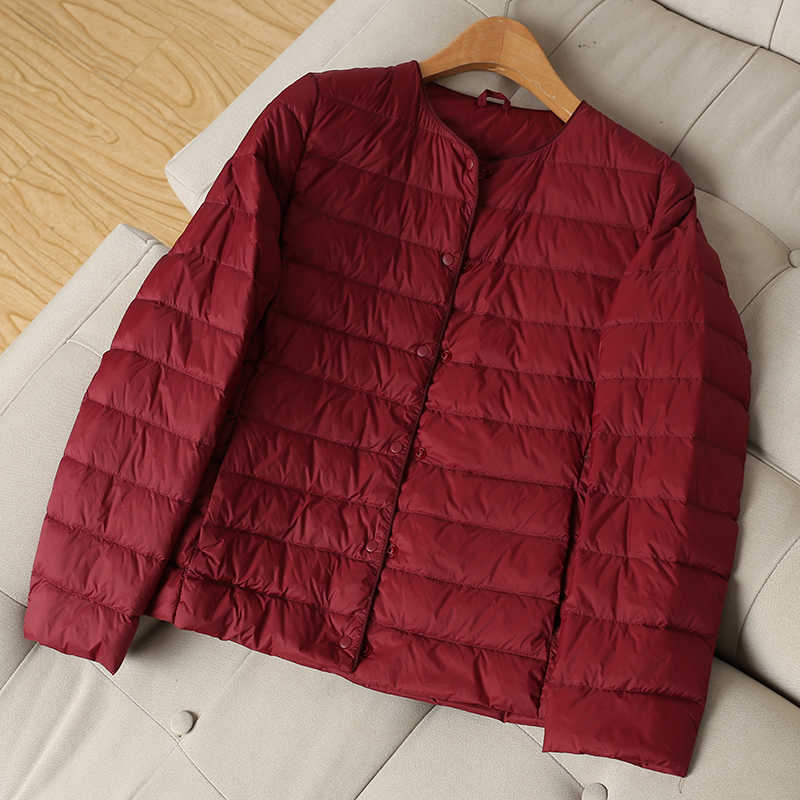 Fitaylor Winter Women Ultra Light White Duck Down Jacket Short Coats Plus Size S-3xl Warm Female Down Jacket Outerwear 210819