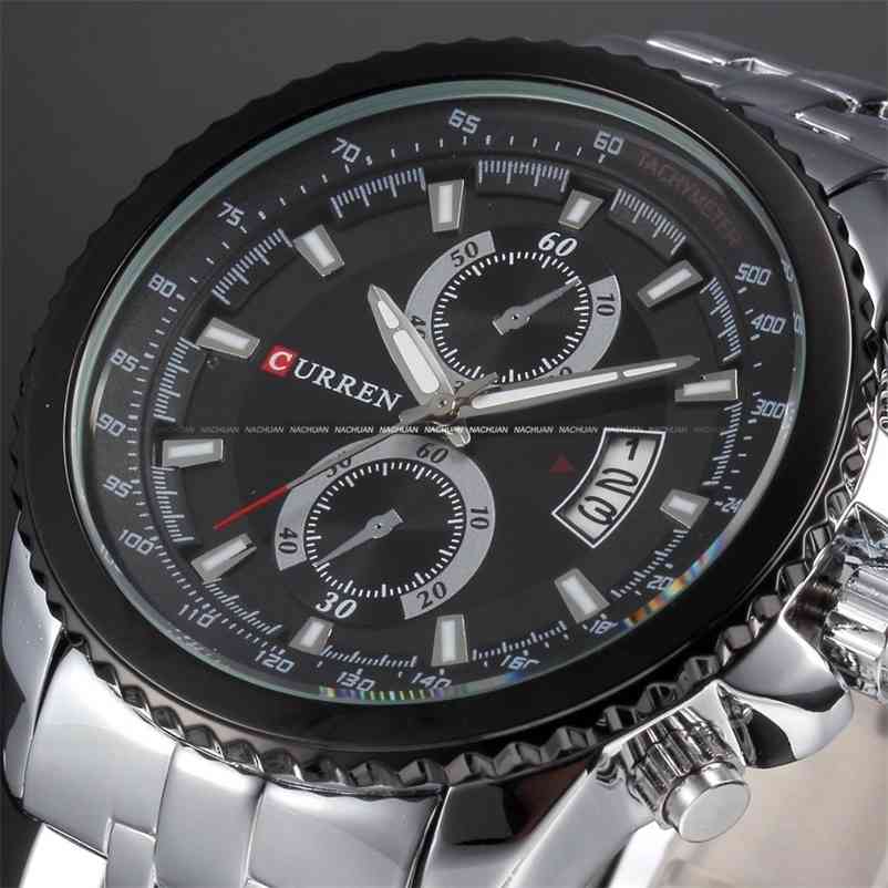 CURREN 8149 Luxury brand sports Watch men Quartz Watches Auto Date Dress wristwatch military watches man full steel watch 210608, Black black 
CURREN 8149 Luxury brand sports Watch men Quartz Watches Auto Date Dress wristwatch military watches man full steel watch 210608, Black black