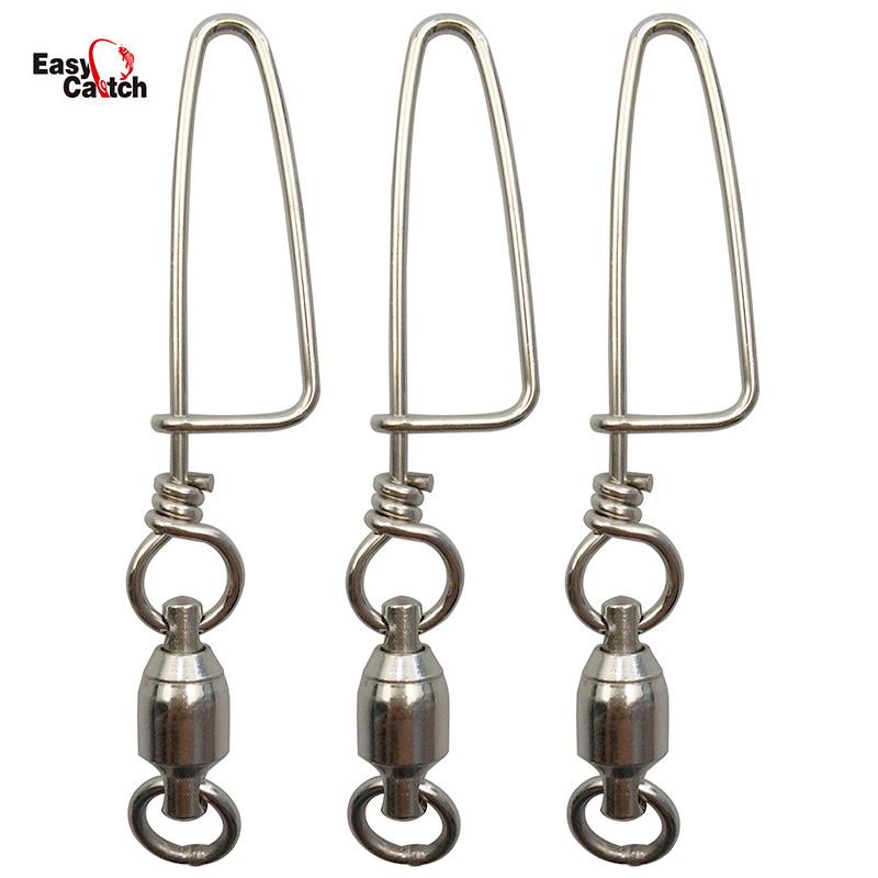 Fishing Hooks 10pcs Silver Stainless Steel Ball Bearing Swivel With Coastlock Snap Hard Lures Connector Size 1#-8#
Fishing Hooks 10pcs Silver Stainless Steel Ball Bearing Swivel With Coastlock Snap Hard Lures Connector Size 1#-8#
