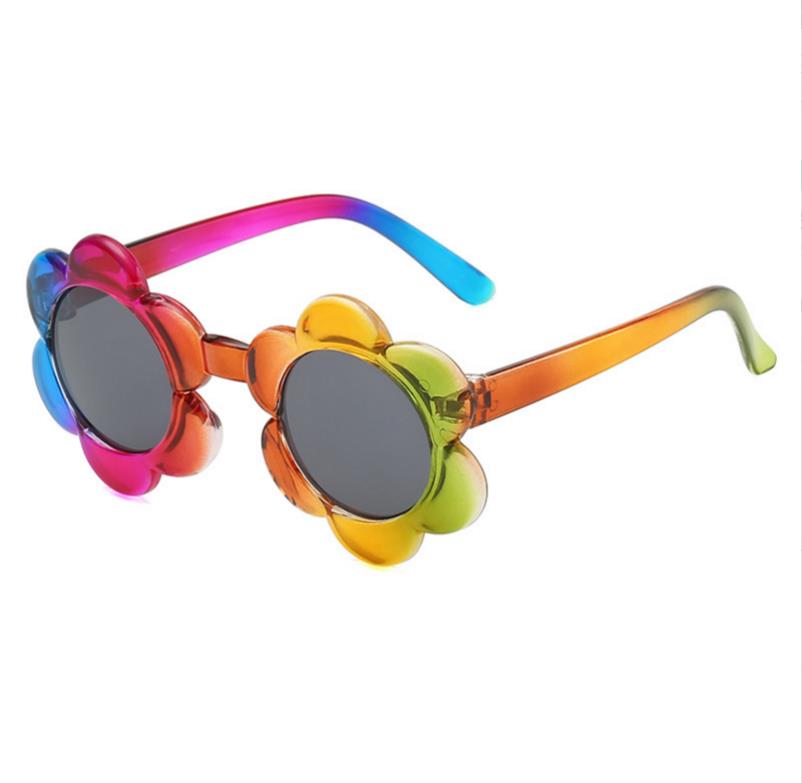 Kids Rainbow Sunglasses Colorful Flower Shaped glasses Photography for Boys Girls Party Accessories