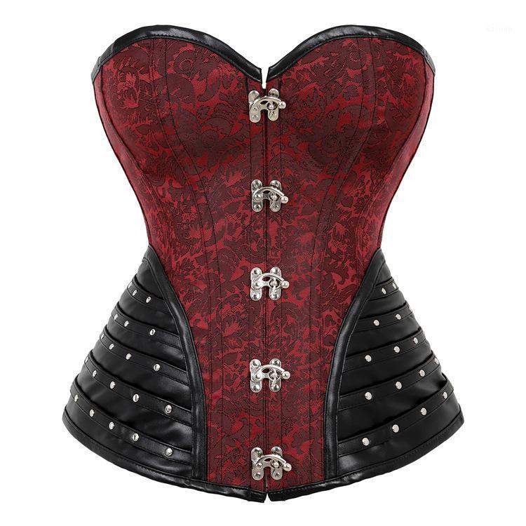 Bustiers & Corsets Women Shoulder Straps And Sexy Overbust Zipper Gothic Corset Lingerie Lace Push Up Bustier Plus Size, Red 
Bustiers & Corsets Women Shoulder Straps And Sexy Overbust Zipper Gothic Corset Lingerie Lace Push Up Bustier Plus Size, Red