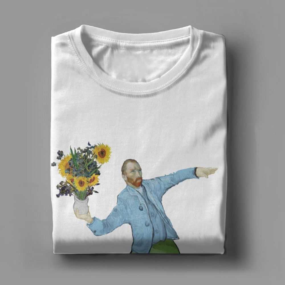 Men T-Shirts Van Goghsky Gogh Vintage Cotton Tees Camiseta Portrait Vincent Culture Sunflowers Art T Shirt 210629