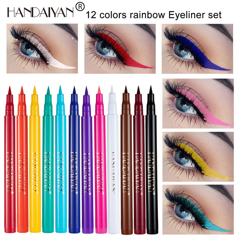 HANDAIYAN 12 Colors Matte Liquid Eyeliner Pencil Set Waterproof Rainbow Candy Color Eye Liner, 1 lot= 1set= 12pcs
HANDAIYAN 12 Colors Matte Liquid Eyeliner Pencil Set Waterproof Rainbow Candy Color Eye Liner, 1 lot= 1set= 12pcs
