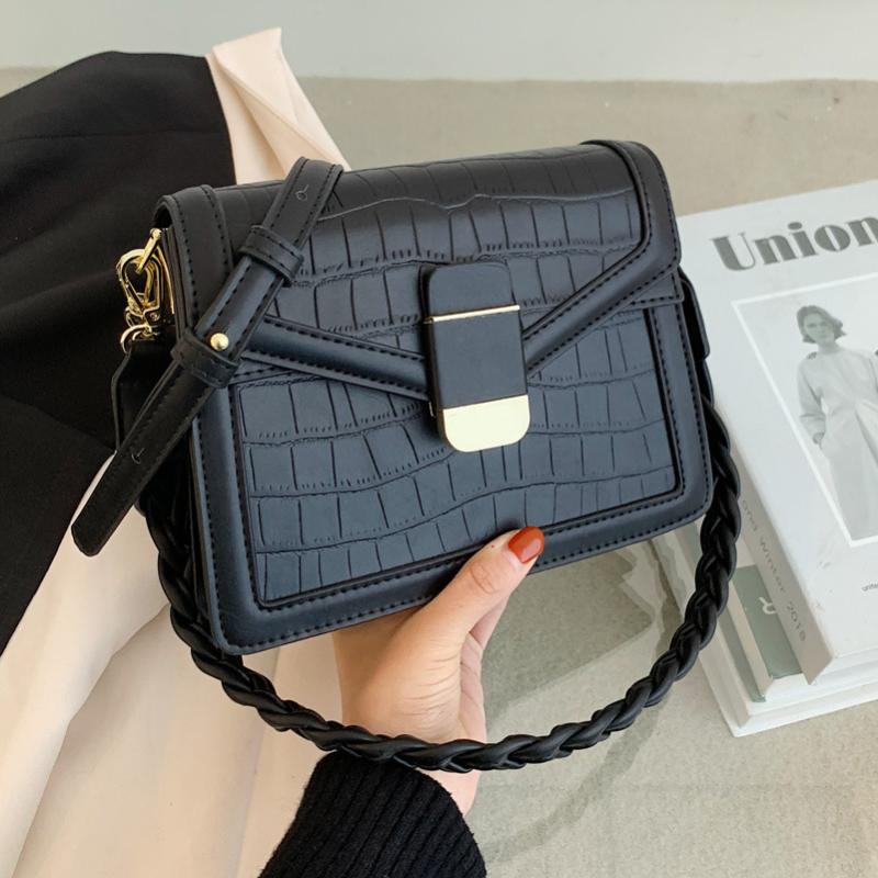 Braided strap Crossbody Bags For Women 2021 Small Handbag PU Leather Ladies Hand Bag Designer Stone patent female Shoulder Bags, Black
Braided strap Crossbody Bags For Women 2021 Small Handbag PU Leather Ladies Hand Bag Designer Stone patent female Shoulder Bags, Black