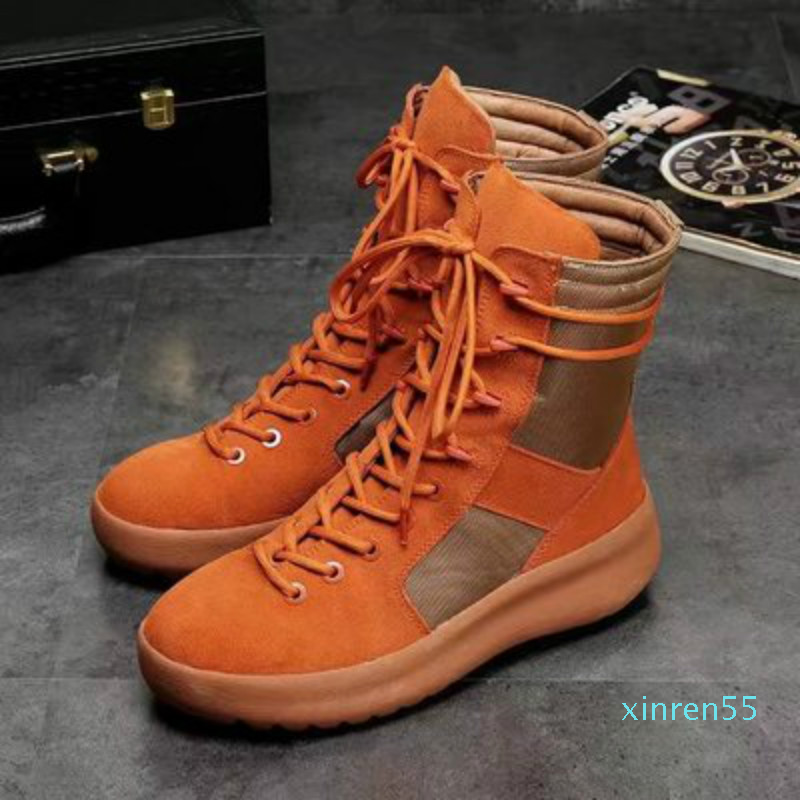 

hot KANYE Brand high boots Best Quality Fear of God Top Military Sneakers Hight Army Boots Men and Women Fashion Shoes Martin Boots 38-45