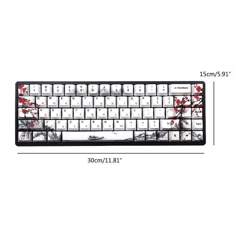 68 Keys Keycap Wangjiang Plum Blossom Keycap Dye Sublimation OEM Profile Mechanical Keyboard Keycap For K6 IFG68 TADA68 EK820
