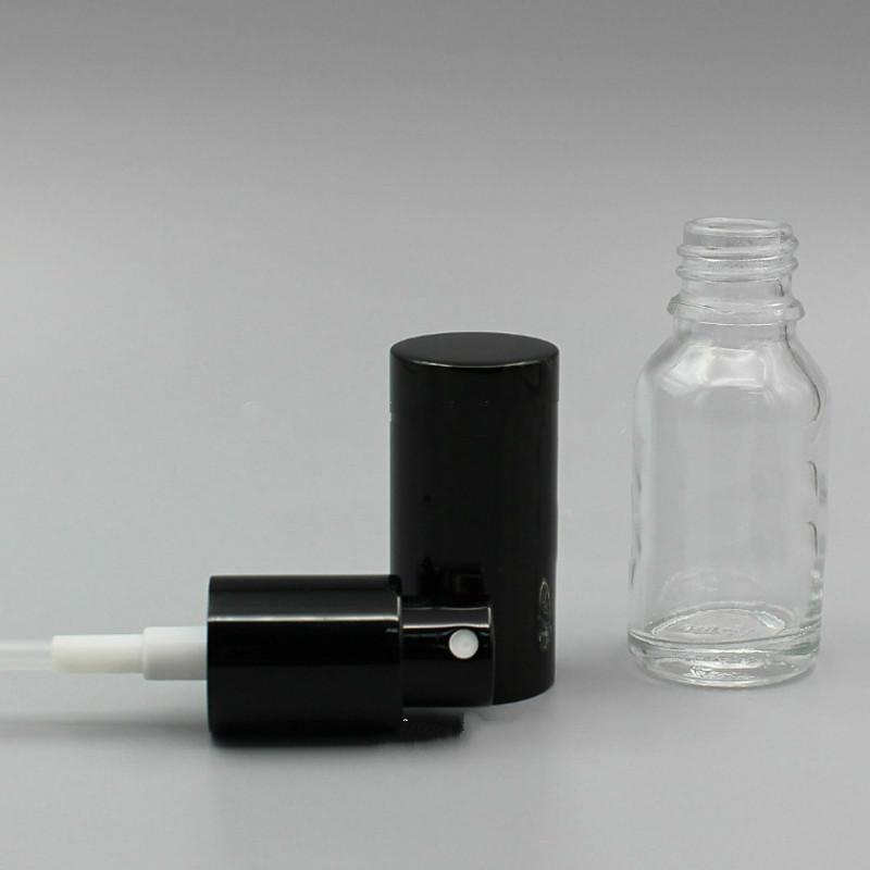 5/10/15/20/30/50/100ML Empty Clear Glass Bottles Perfume Spray Bottle Black Cap Cosmetic Toner Lotion Pump Vial Glass Atomizer