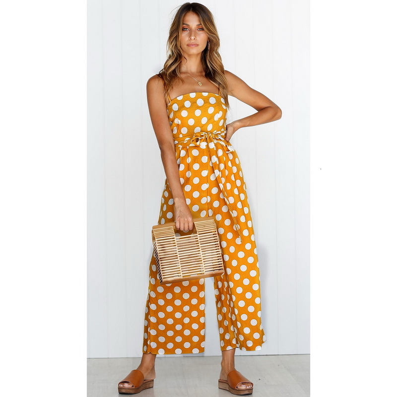 2021 New Summer Sleeveless Spaghetti Sexy Strapless with Sashes Casual Dot Trousers Women Jumpsuit Qtq8, 03
2021 New Summer Sleeveless Spaghetti Sexy Strapless with Sashes Casual Dot Trousers Women Jumpsuit Qtq8, 03