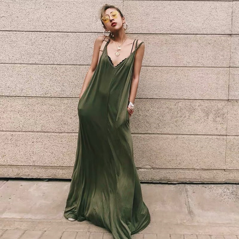 2021 New Summer Sleeveless Pocket Solid Color Women's Wide Truffle Back V-neck Maxi Cotton Big Swing Fashionable Sf3p, Red
2021 New Summer Sleeveless Pocket Solid Color Women's Wide Truffle Back V-neck Maxi Cotton Big Swing Fashionable Sf3p, Red