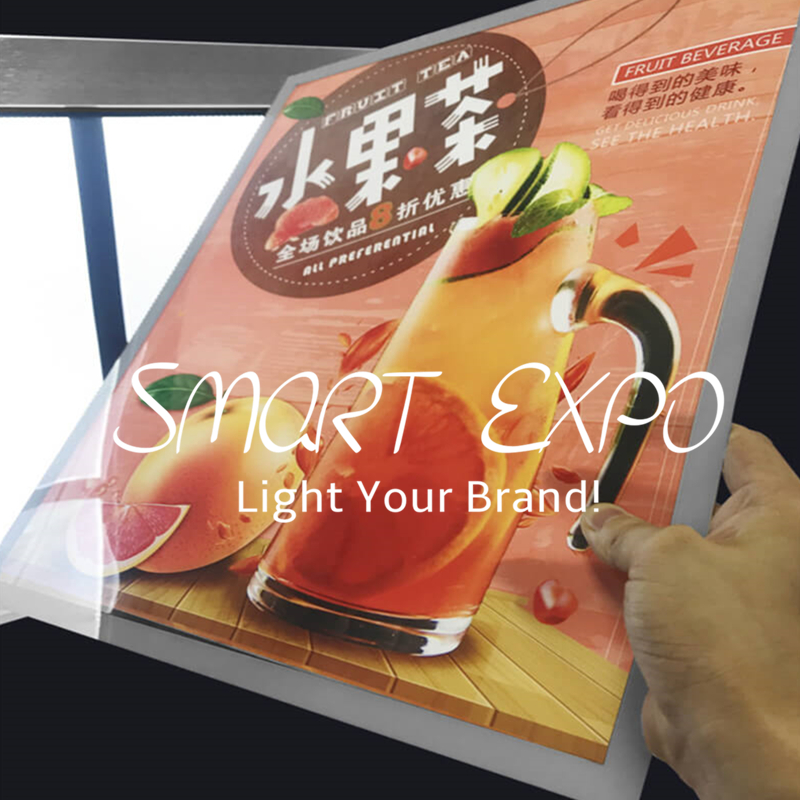 Advertising Display 60x160cm Slimline Magnetic LED Menu Boards Restaurant Illuminated Panels with 4pcs Lightbox Units Wooden Case Packing