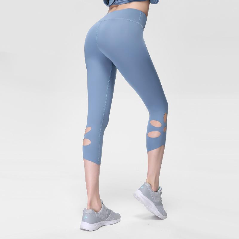 Yoga clothes summer new nude Yoga pants high waist 7 points hole sports fitness pants women sport gym leggings, Black
Yoga clothes summer new nude Yoga pants high waist 7 points hole sports fitness pants women sport gym leggings, Black