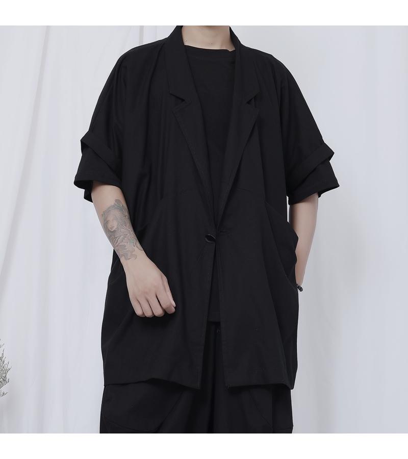 Men' Trench Coats Original Windbreaker Mid-length Jacket Japanese Yamamoto Style Dark Linen Cotton Short-sleeved Loose Hairdresser Jacke, Black
Men' Trench Coats Original Windbreaker Mid-length Jacket Japanese Yamamoto Style Dark Linen Cotton Short-sleeved Loose Hairdresser Jacke, Black