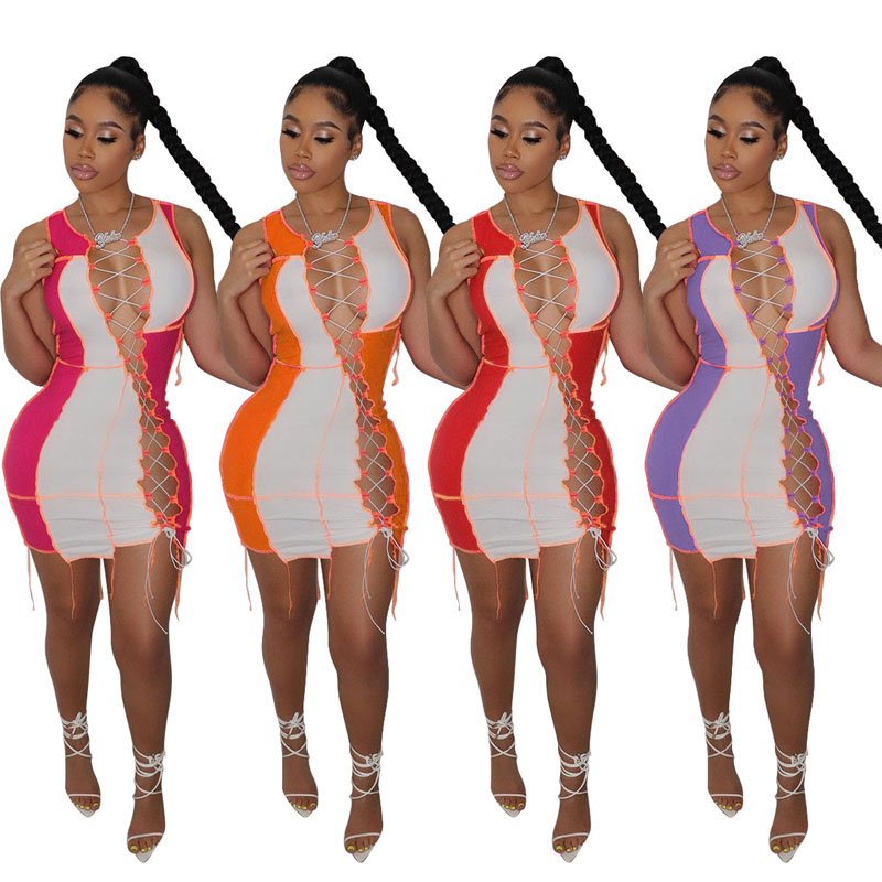 Sexy Patchwork Bandage Dress Summer Clothes for Women Hollow Out Dresses Birthday Outfit Bodycon Night Club Mini Dress, White;black
Sexy Patchwork Bandage Dress Summer Clothes for Women Hollow Out Dresses Birthday Outfit Bodycon Night Club Mini Dress, White;black