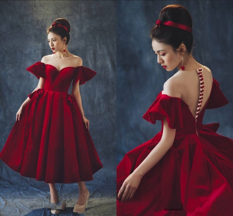 2021 Red Sexy Illusion Neck Veet Tea Length Evening Es New Elegant Formal Prom Gown Abendkleider D55m
2021 Red Sexy Illusion Neck Veet Tea Length Evening Es New Elegant Formal Prom Gown Abendkleider D55m