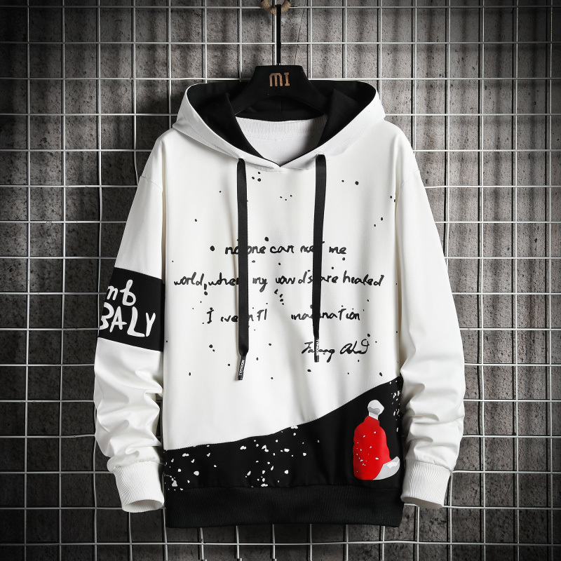 Letter Print Harajuku Hoodie Men New Patchwork Hoodies Mens High Steet Hooded Sweatshirt Streetwear Fashion Hip Hop Tops 201020
