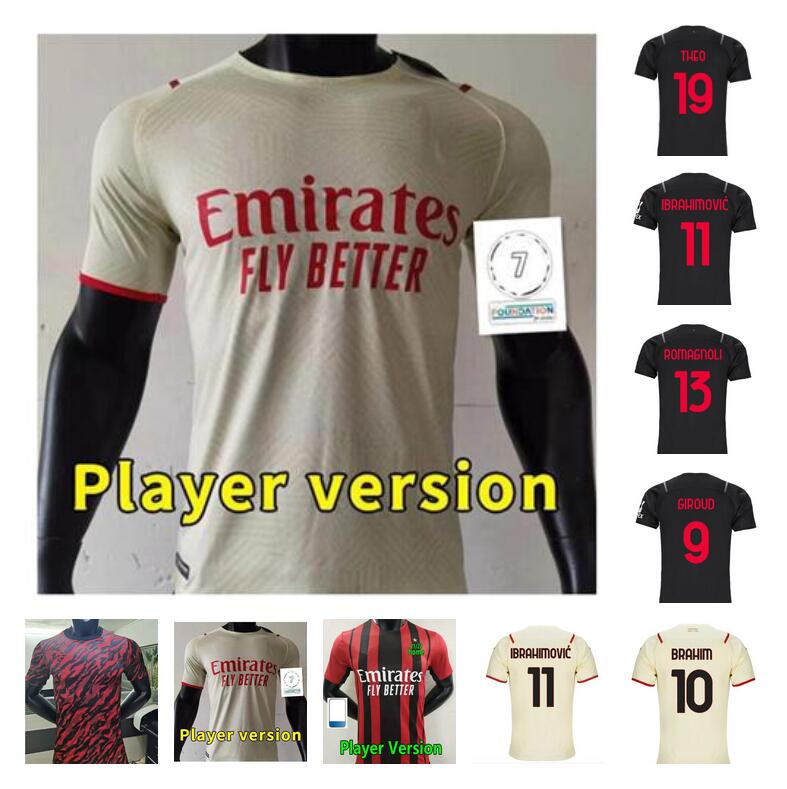 Player Version AC Milan 21 22 soccer jersey IBRAHIMOVIC GIROUD BENNACER TONALI ROMAGNOLI jersey 2021 2022 CALHANOGLU REBIC football shirt, Black;yellow
Player Version AC Milan 21 22 soccer jersey IBRAHIMOVIC GIROUD BENNACER TONALI ROMAGNOLI jersey 2021 2022 CALHANOGLU REBIC football shirt, Black;yellow