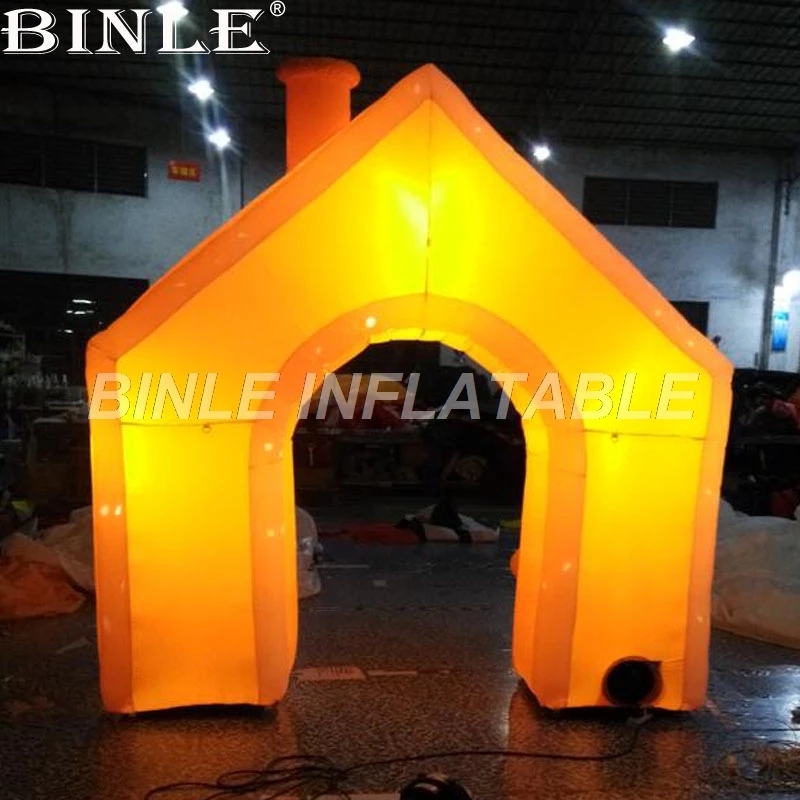 Clearance Illuminated Inflatable Christmas Candy House/ Lighting Xmas Decorative Archway For Advertising holiday decorations