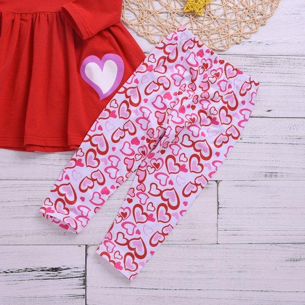 2022 valentine day baby girl fall clothes girls boutique outfits little girls clothing sets kids headband red dress top heart print