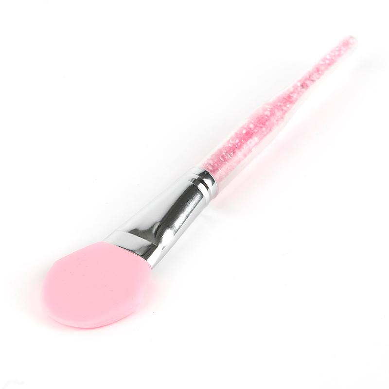 Makeup Brushes 2pcs Set Silicone Mask Cosmetics Shinning Handle Purple/Pink Brush Tools Facial DIY Tool