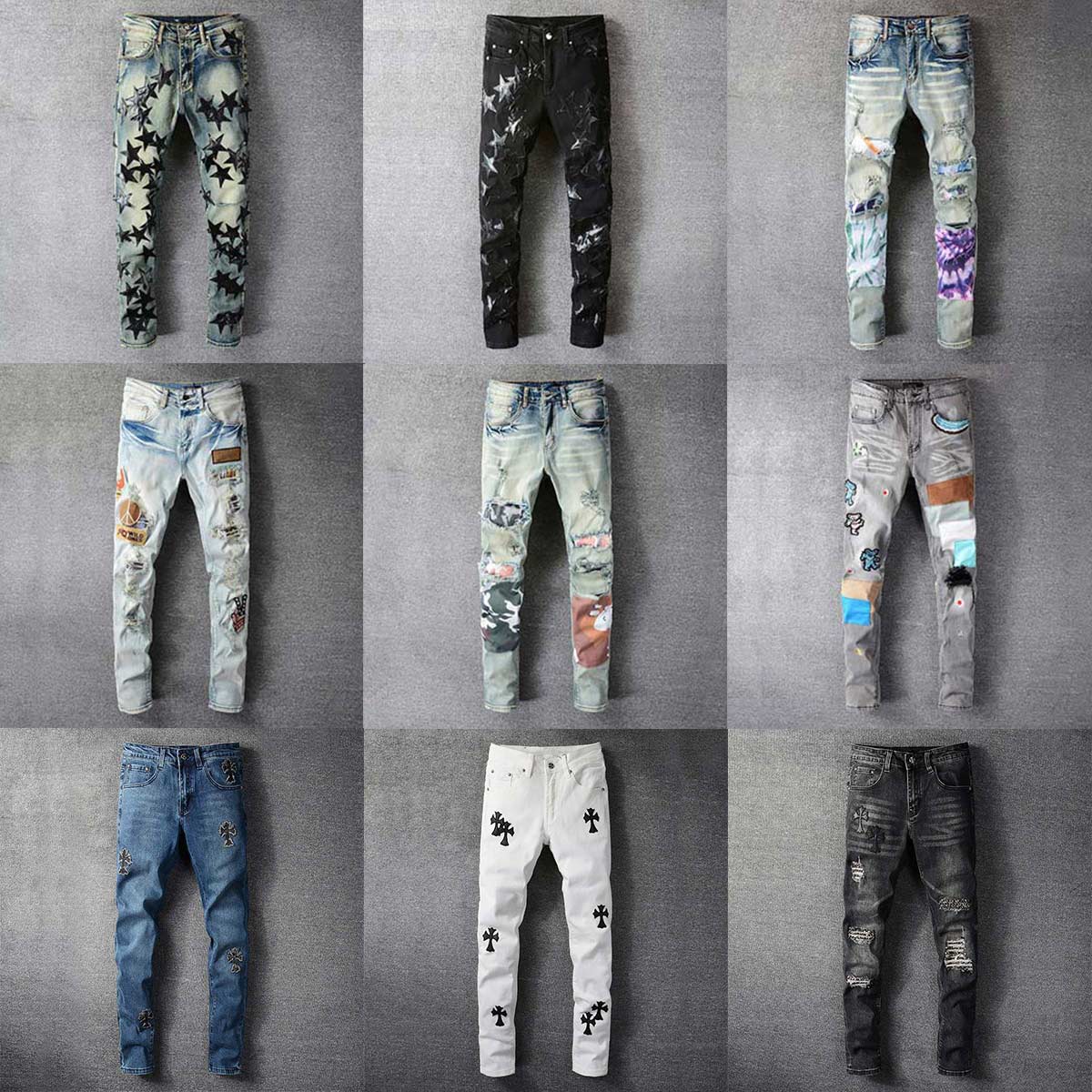 2021 Mens Designer Jeans Distressed Ripped Biker Slim Fit Motorcycle Bikers Denim For Men s Fashion Mans Cross Decoration Jean Black Pants 21ss, Denim01
2021 Mens Designer Jeans Distressed Ripped Biker Slim Fit Motorcycle Bikers Denim For Men s Fashion Mans Cross Decoration Jean Black Pants 21ss, Denim01