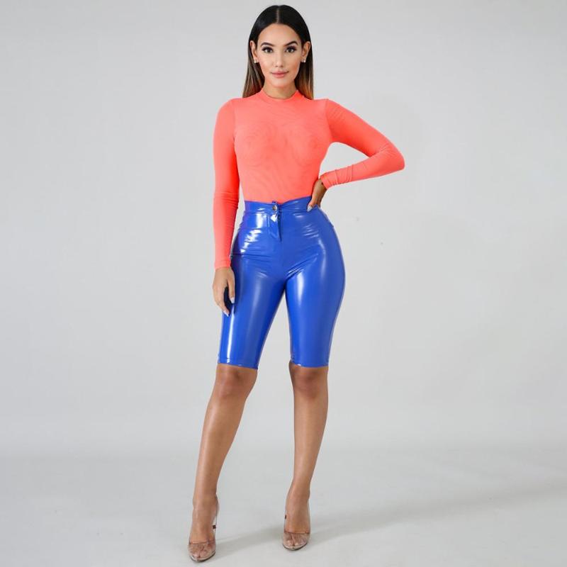 Women' Pants & Capris BKLD Woman Fivepence Fluorescent Patent Leather High Waisted Tight Five-Cent Trousers With Zipper And Button Style, Blue
Women' Pants & Capris BKLD Woman Fivepence Fluorescent Patent Leather High Waisted Tight Five-Cent Trousers With Zipper And Button Style, Blue