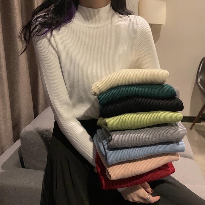 Autumn Winter Sweaters For Women 2021 New Half-Turtleneck Versatile Pullover Slim Body Fashion Young Lady Base Knit Sweater Top, White;black
Autumn Winter Sweaters For Women 2021 New Half-Turtleneck Versatile Pullover Slim Body Fashion Young Lady Base Knit Sweater Top, White;black
