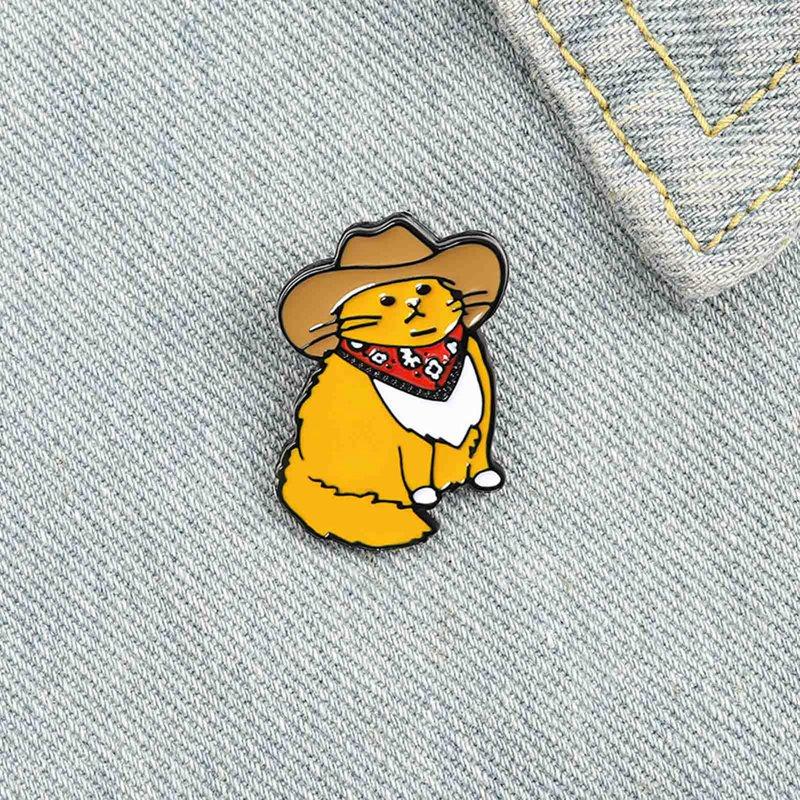 Custom Funny Animal Hat Brooches Shirt Lapel Bag Cowboy Cats Enamel Pin Cute Badge Cartoon Kitten Jewelry Gift for Friends
Custom Funny Animal Hat Brooches Shirt Lapel Bag Cowboy Cats Enamel Pin Cute Badge Cartoon Kitten Jewelry Gift for Friends