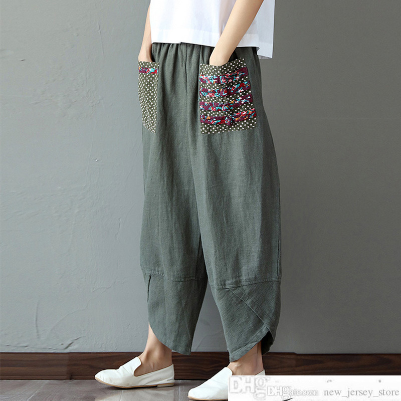 Wide Leg Harem Pants Trousers 2020 Chinese Style Women Ethnic Vintage Patchwork Elastic Waist Loose Long Yoga Pantssoccer jersey, Dark blue
Wide Leg Harem Pants Trousers 2020 Chinese Style Women Ethnic Vintage Patchwork Elastic Waist Loose Long Yoga Pantssoccer jersey, Dark blue
