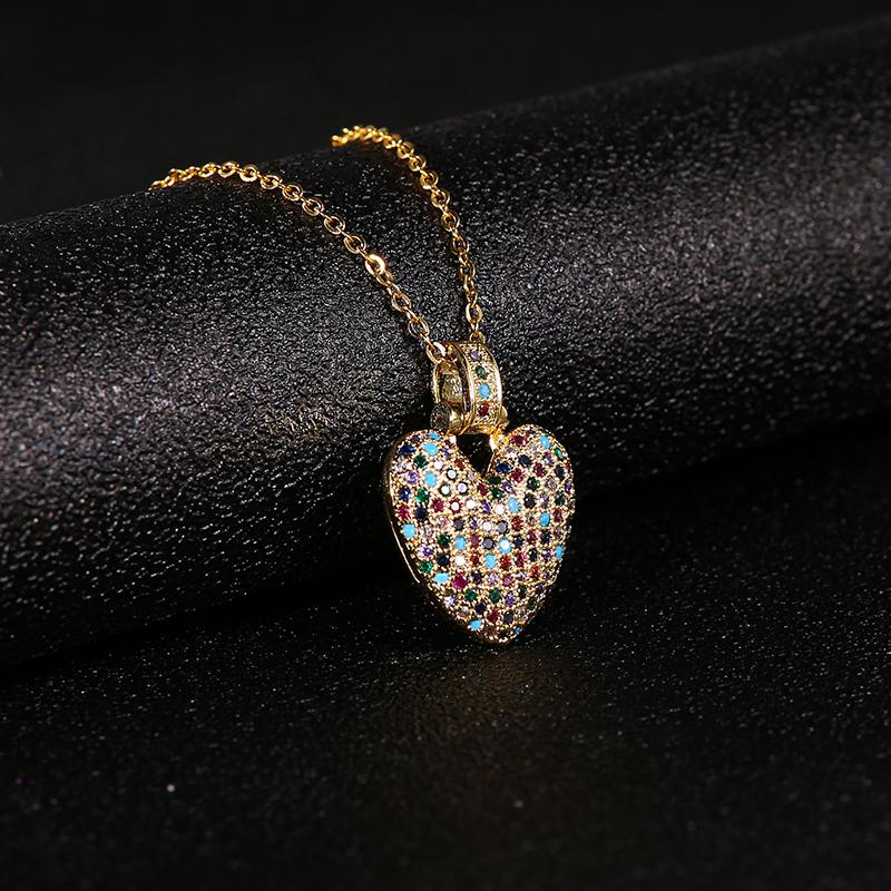 Pendant Necklaces Cute Colorful Zircon Stainless Steel Heart Necklace For Women Initial CZ Party Wedding Jewelry Gift
Pendant Necklaces Cute Colorful Zircon Stainless Steel Heart Necklace For Women Initial CZ Party Wedding Jewelry Gift