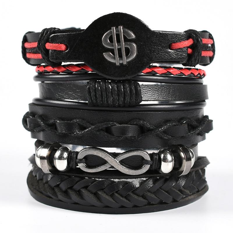 Charm Bracelets European & American Men's Weaving Leather Bracelet Multi-Layer Set Skull Genuine Gifts
Charm Bracelets European & American Men's Weaving Leather Bracelet Multi-Layer Set Skull Genuine Gifts