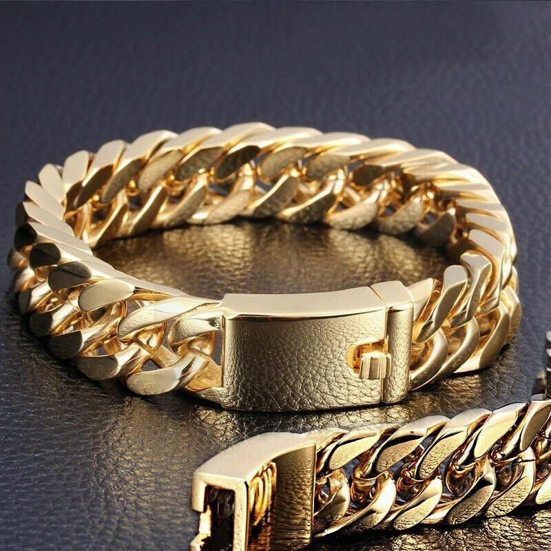 New Fashion Charm Chain Bracelet Men's Heavy Solid Alloy Curb Sand Blast Bangle bangle Men Hip Hop Rock Bracelets Fashion Jewelry Wrist Chain Ban