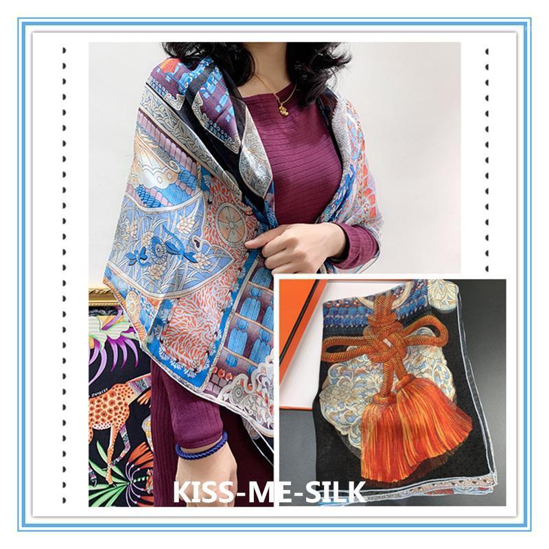 Scarves KMS Beach Scarf Shawl Warrior Mulberry-silk Chiffon Large Square Hand-rolled For Girl Lady Woman 140*140CM/40G, Blue;gray
Scarves KMS Beach Scarf Shawl Warrior Mulberry-silk Chiffon Large Square Hand-rolled For Girl Lady Woman 140*140CM/40G, Blue;gray