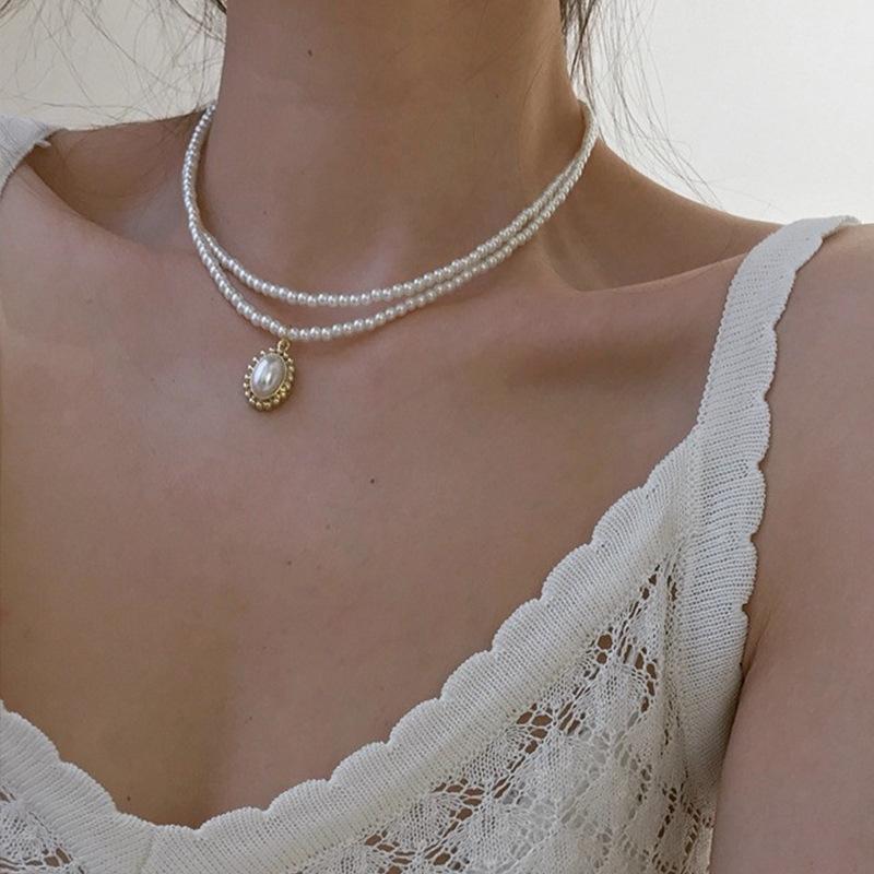Pendant Necklaces Fashion Aesthetic Double Choker Necklace For Women Korean Imitation Pearl Accessories Short Chain Trend Jewelry Gift, Silver
Pendant Necklaces Fashion Aesthetic Double Choker Necklace For Women Korean Imitation Pearl Accessories Short Chain Trend Jewelry Gift, Silver