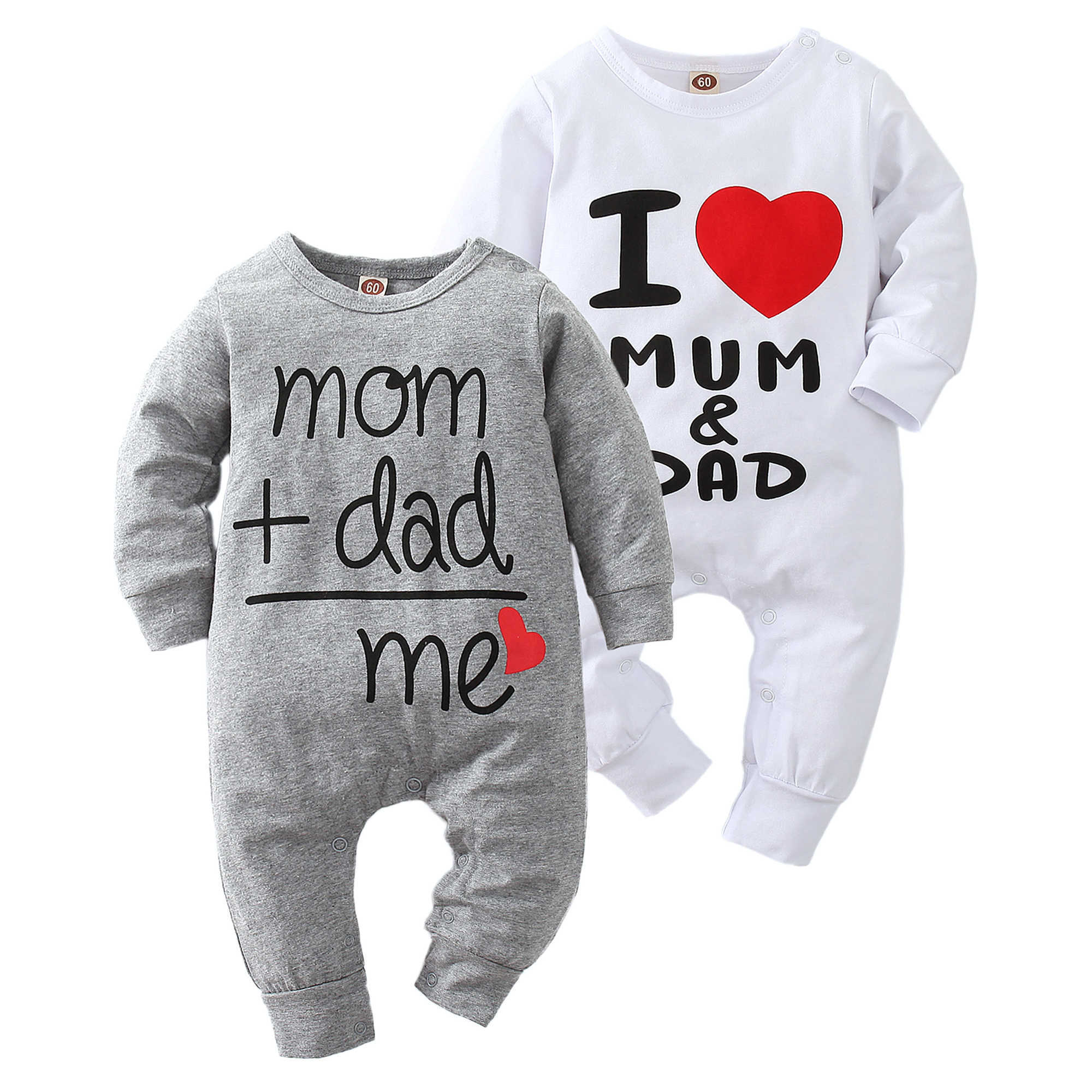 born baby girl boy romper Long sleeve white Cotton jumpsuit I love mum and DaD letter pattern Infant baby clothing outfits 210722, 322-15
born baby girl boy romper Long sleeve white Cotton jumpsuit I love mum and DaD letter pattern Infant baby clothing outfits 210722, 322-15