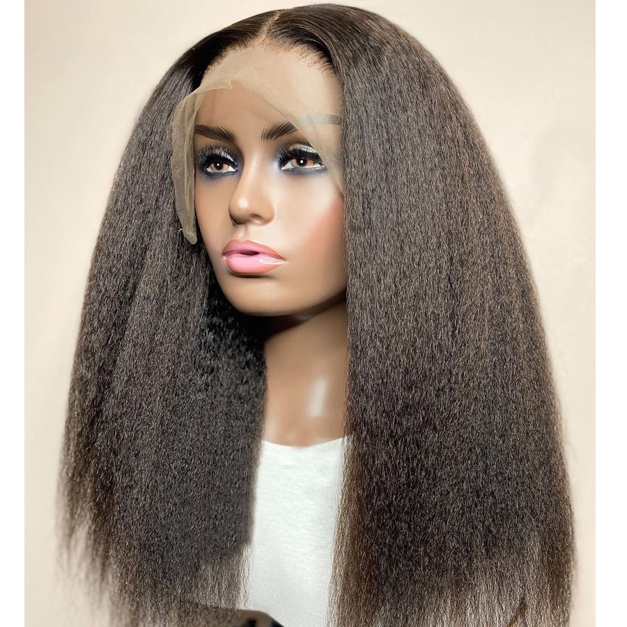 Yaki Straight Glueless Transparent Lace Front Synthetic Wigs For Black Women With Baby Hair Cosplay Durable Wig, Natural color 
Yaki Straight Glueless Transparent Lace Front Synthetic Wigs For Black Women With Baby Hair Cosplay Durable Wig, Natural color