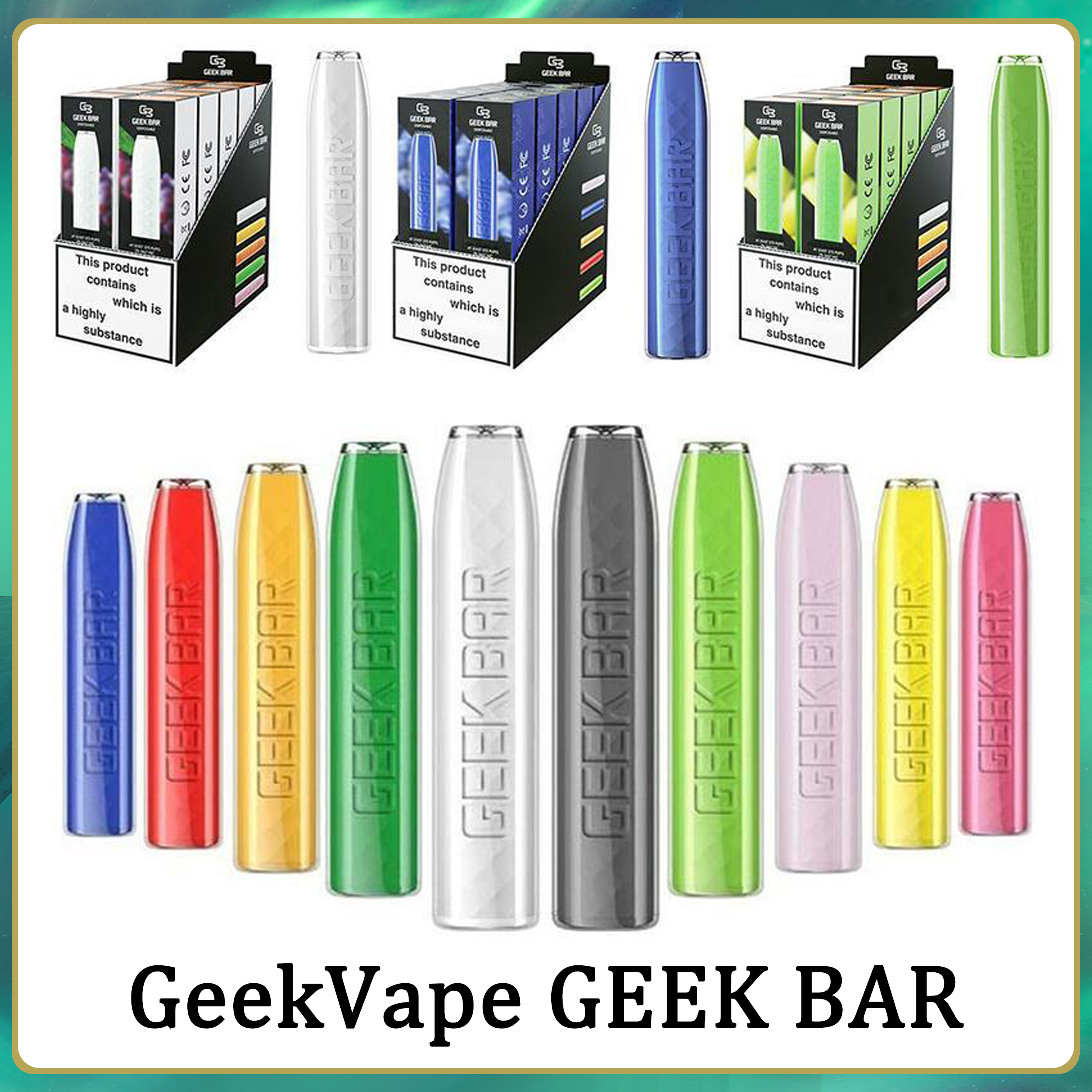 100% Authentic GeekVape GEEK BAR Disposable E cigarettes 575 Puffs Vape Pen 2.4ml Prefilled pods Cartridge 500mAh Battery Starter Kit
100% Authentic GeekVape GEEK BAR Disposable E cigarettes 575 Puffs Vape Pen 2.4ml Prefilled pods Cartridge 500mAh Battery Starter Kit