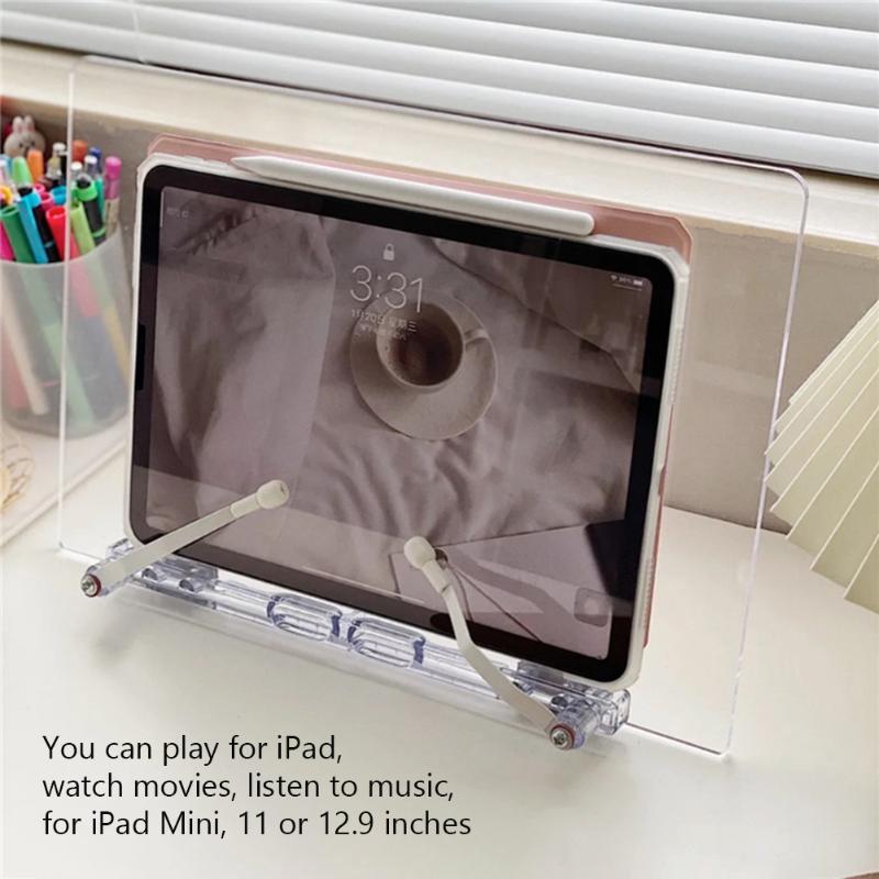 Tablet PC Stands Transparent Acrylic Reading Bookshelf Adjustable IPad Mini 11 12.9 Flat Bracket 180 Degree Holder Gift Set
Tablet PC Stands Transparent Acrylic Reading Bookshelf Adjustable IPad Mini 11 12.9 Flat Bracket 180 Degree Holder Gift Set