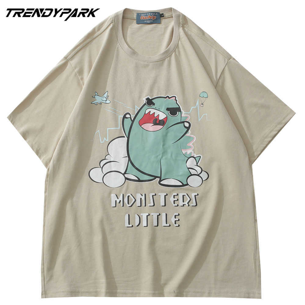 Men's T-shirt Cute Cartoon Summer Short Sleeve Printed Hip Hop Oversized Cotton Casual Harajuku Streetwear Top Tshirts Clothing 210601