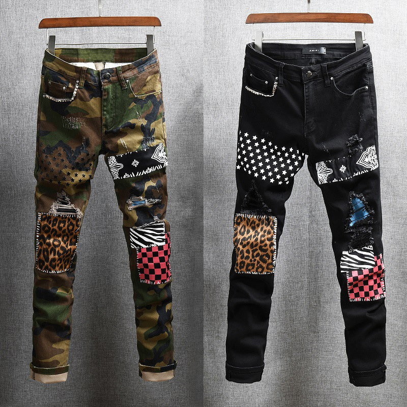 2021 New American Streetwear Fashion Men Jeans Slim Fit Elastic Cotton Patches Designer Printed Ripped Denim Punk Pants Hip Hop Trousers A4a, Camouflage 596
2021 New American Streetwear Fashion Men Jeans Slim Fit Elastic Cotton Patches Designer Printed Ripped Denim Punk Pants Hip Hop Trousers A4a, Camouflage 596