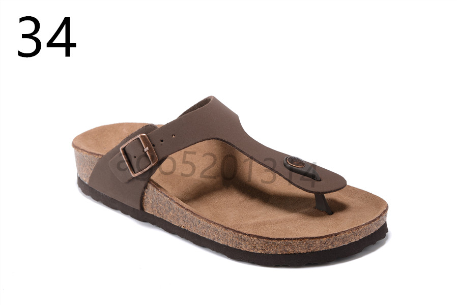 Home Slippers Arizona Summer Beach Cork Sandals Casual Double Buckle Clogs Sandalias Women Men Slip on Flip Flops Flats Shoes 34-45