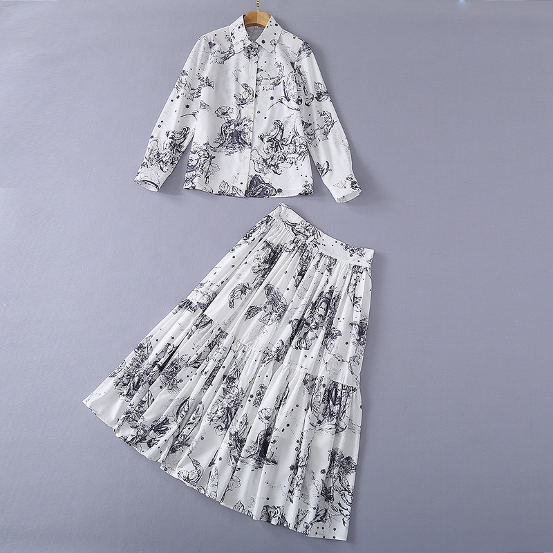 210 2021 Runway Dress Spring Summer Free Shippi Long Sleeve lapel Neck Fashion Womens Clothes Women's Two Piece Sets Dress SH, White
210 2021 Runway Dress Spring Summer Free Shippi Long Sleeve lapel Neck Fashion Womens Clothes Women's Two Piece Sets Dress SH, White