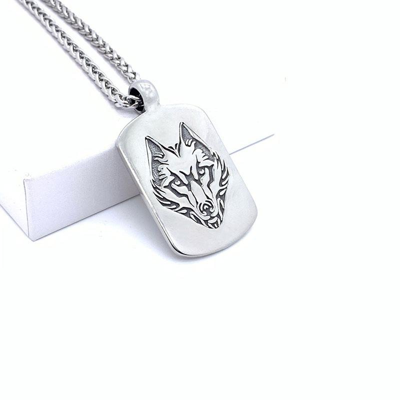 Pendant Necklaces Punk Sculpture Wolf Head Dogtag Necklace Stainless Steel Chain Fashion Men Jewelry Hiphop
Pendant Necklaces Punk Sculpture Wolf Head Dogtag Necklace Stainless Steel Chain Fashion Men Jewelry Hiphop