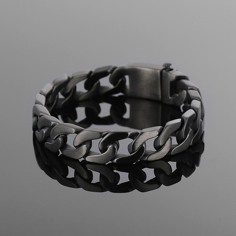 Choose style Boys Men's Bracelet Stainless Steel Vacuum Plating Black Bracelet Hip Hop Trendy Titanium Steel Bracelet Bangle