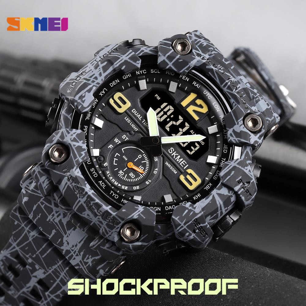 SKMEI Japan Movement 3 Time Dual Display Analog LED Electronic Quartz Wristwatch Military Men Sports Watches Relogio Masculinog, Army green
SKMEI Japan Movement 3 Time Dual Display Analog LED Electronic Quartz Wristwatch Military Men Sports Watches Relogio Masculinog, Army green